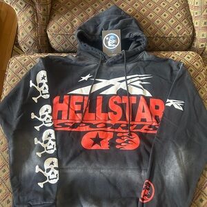 Hellstar Black Hoodie with Red Accent
